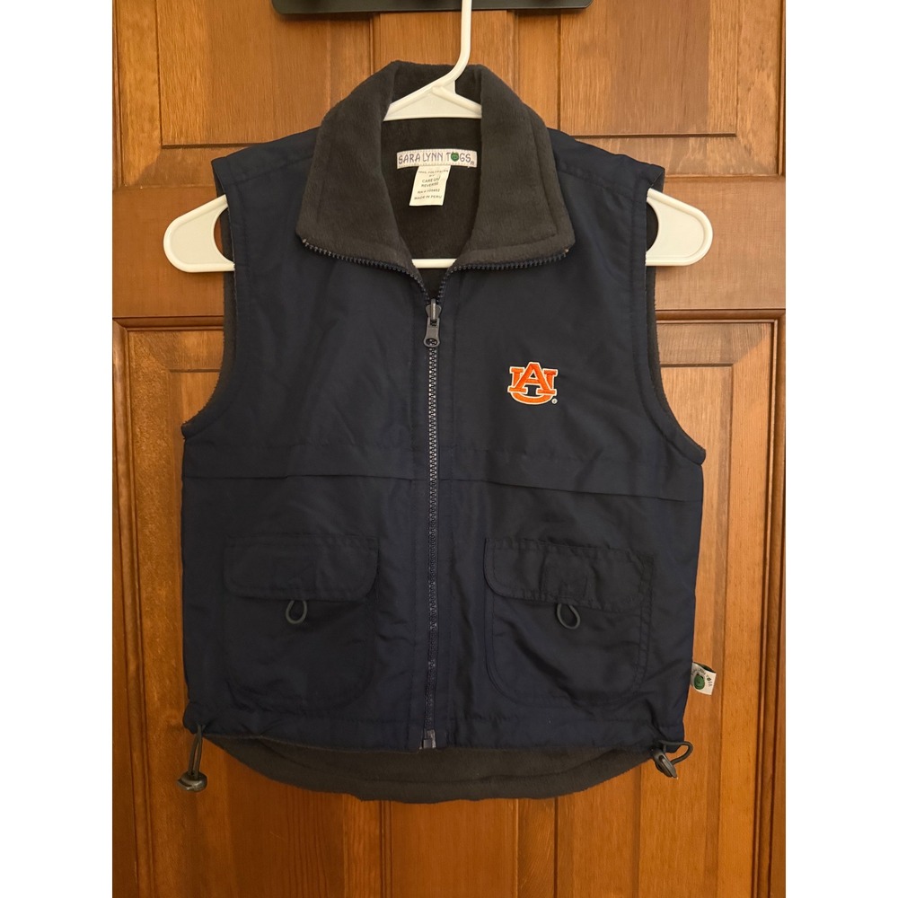 Auburn University Kids Jacket Size 6-7 Sleeveless Fleece-Lined Sara Lynn‎ Togs